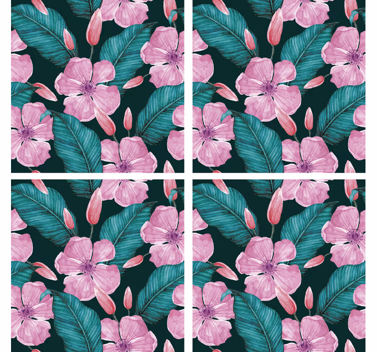 Flowers and leaves nature coaster - TenStickers