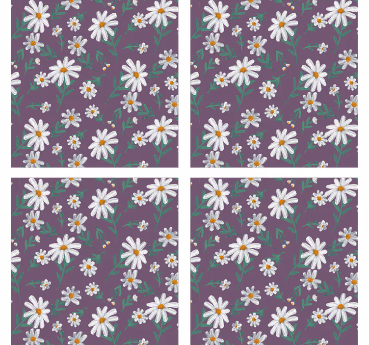 Texture coaster purple floral design - TenStickers