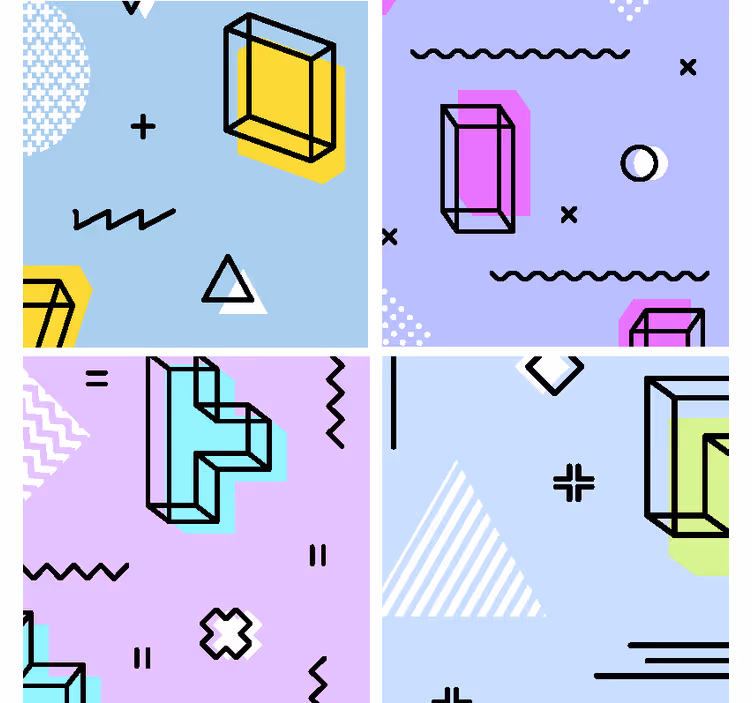 Memphis patterns modern coaster - TenStickers