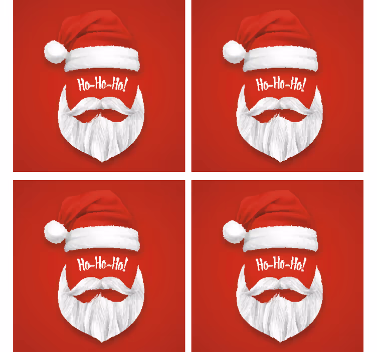 Christmas coasters with santa hat design - TenStickers
