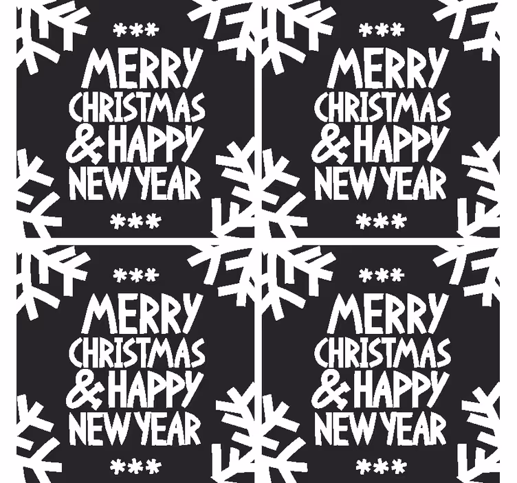 Merry Christmas and happy new year coaster - TenStickers