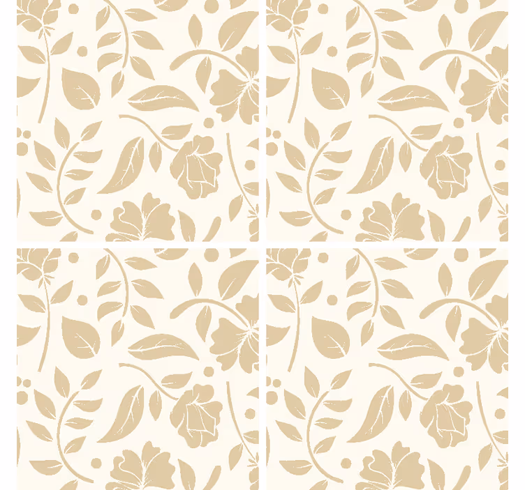 Texture coaster floral design pattern - TenStickers