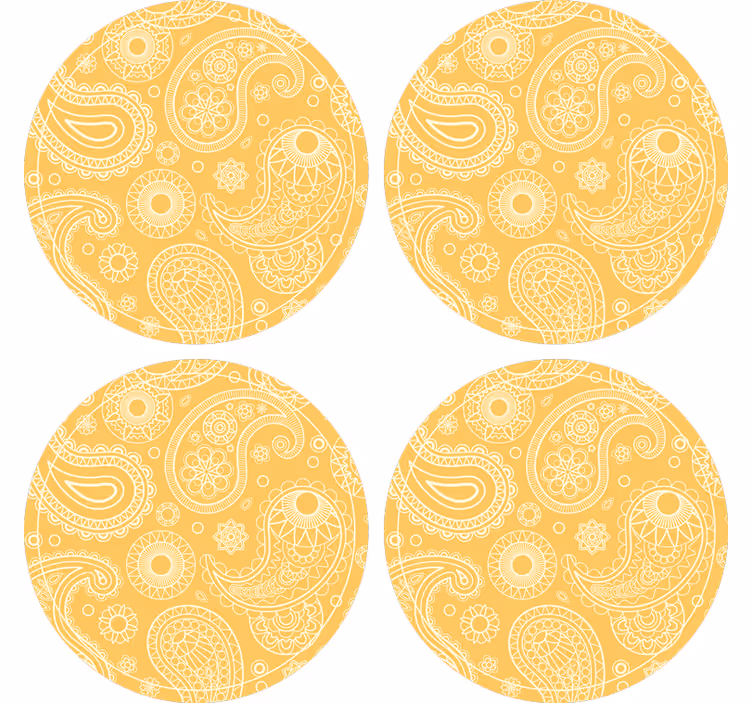 Texture coaster with intricate paisley design - TenStickers
