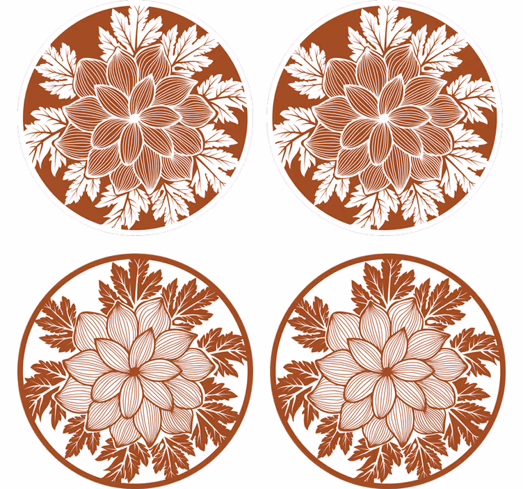 Texture coaster floral pattern design - TenStickers