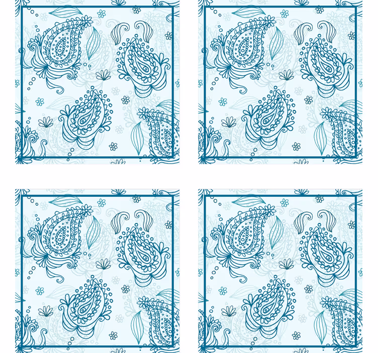Floral print motif texture coaster - TenStickers