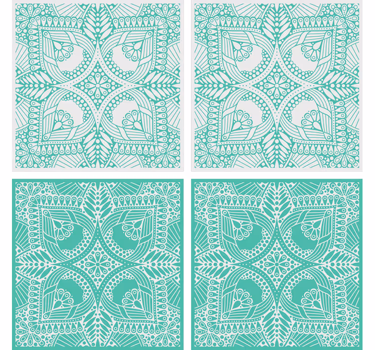 Texture coaster intricate floral design - TenStickers