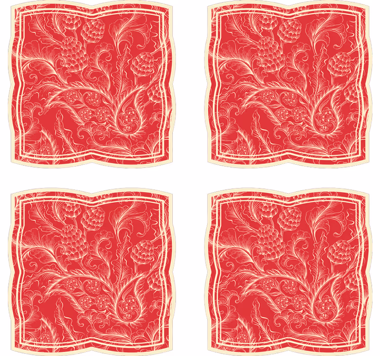 Texture coaster with ornate floral design - TenStickers
