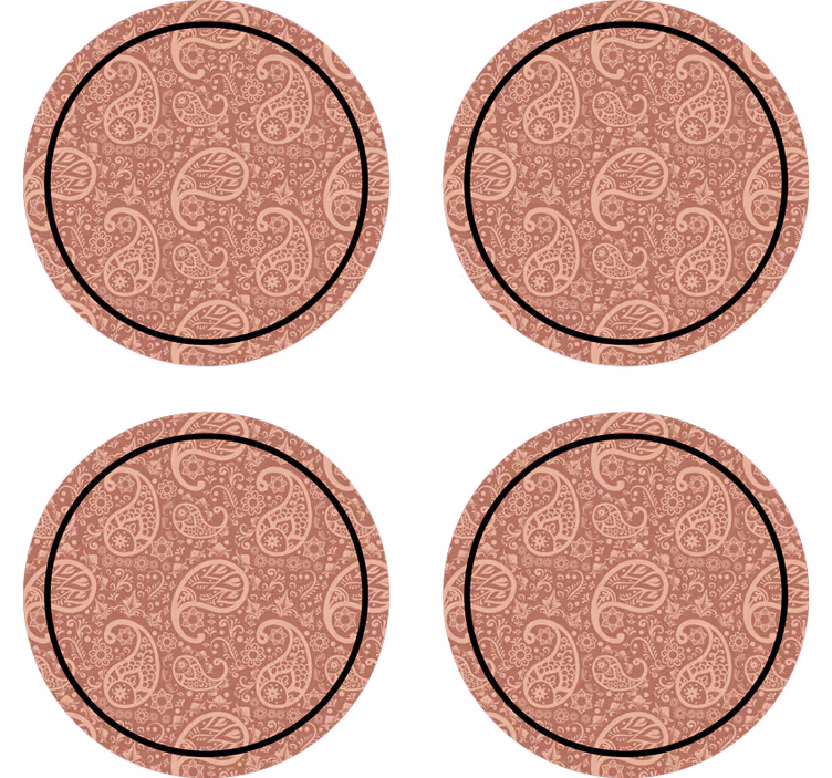 Texture coaster with paisley floral design - TenStickers