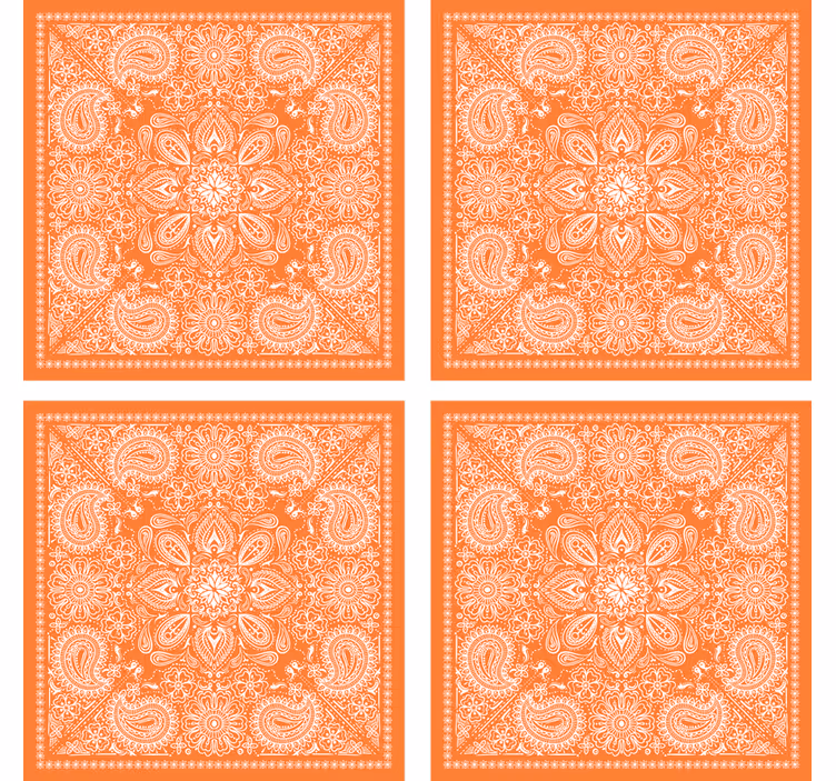 Texture coaster with detailed paisley design - TenStickers
