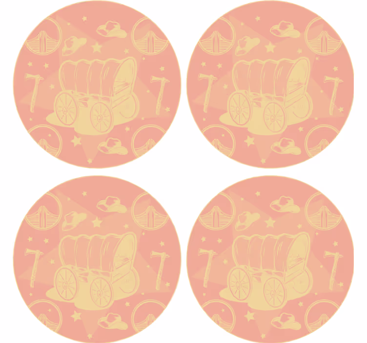 Geek coasters retro wagon design - TenStickers