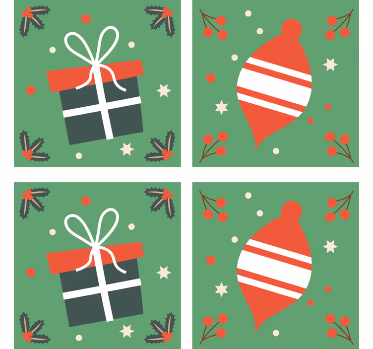 Christmas coasters festive ornaments and gifts - TenStickers