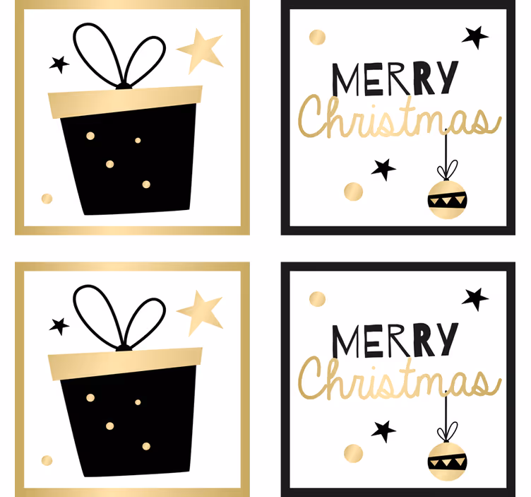Elegant gift box pattern drink coaster - TenStickers