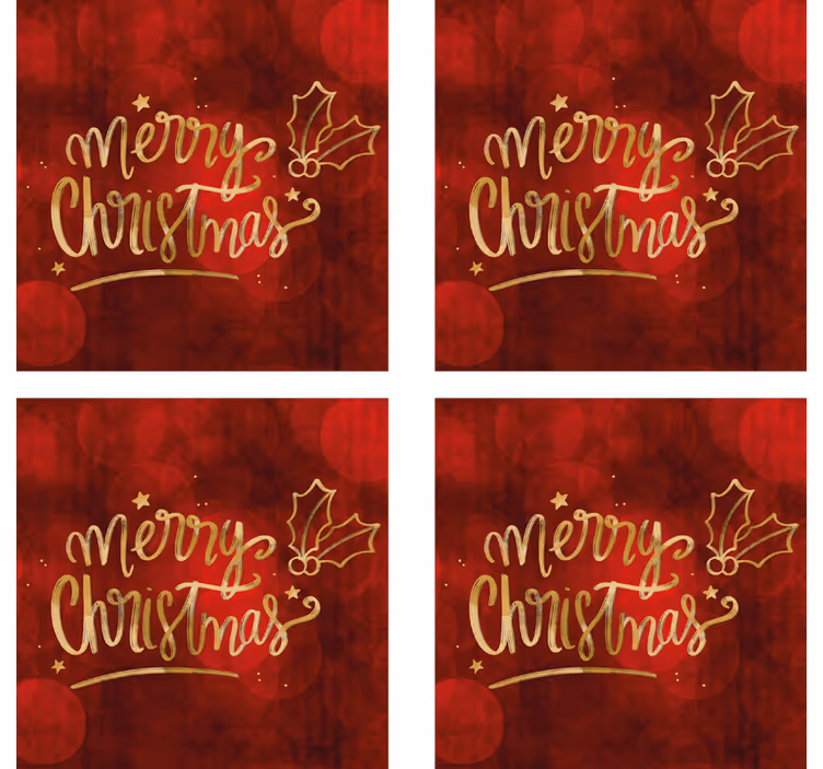 Merry Christmas in Red drink coaster - TenStickers