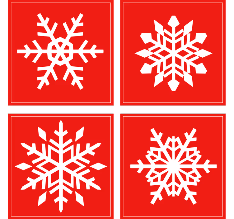 Red Snowflakes drink coaster - TenStickers