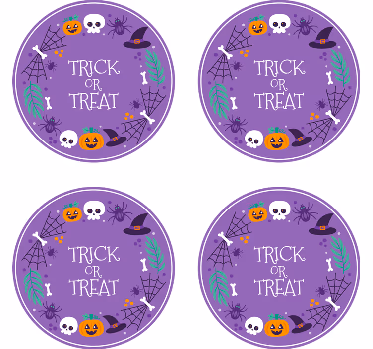 Halloween coasters with halloween themed design - TenStickers