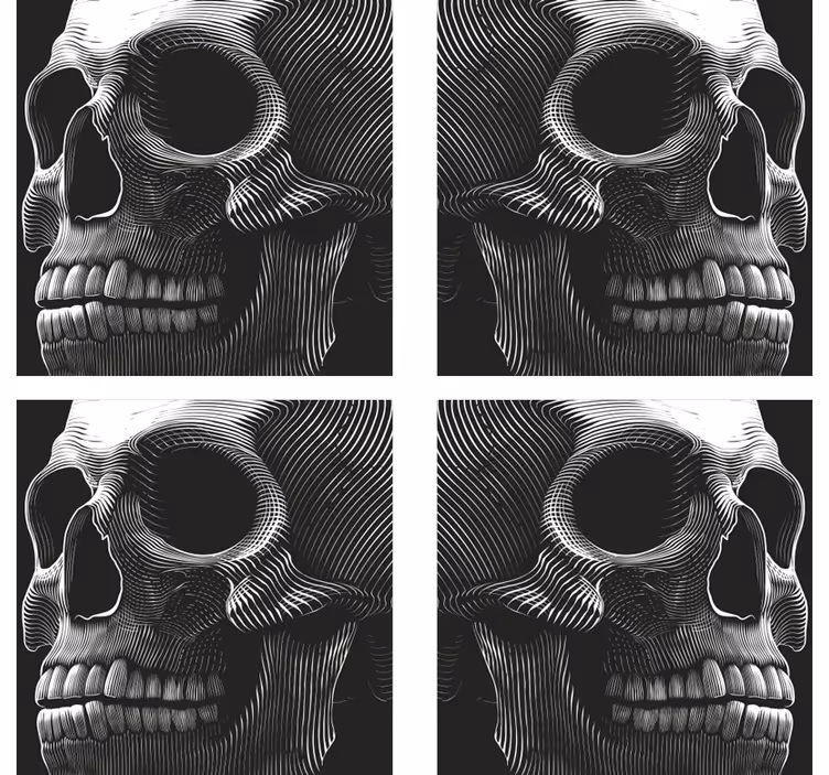 Geek coasters with stylized skull design - TenStickers