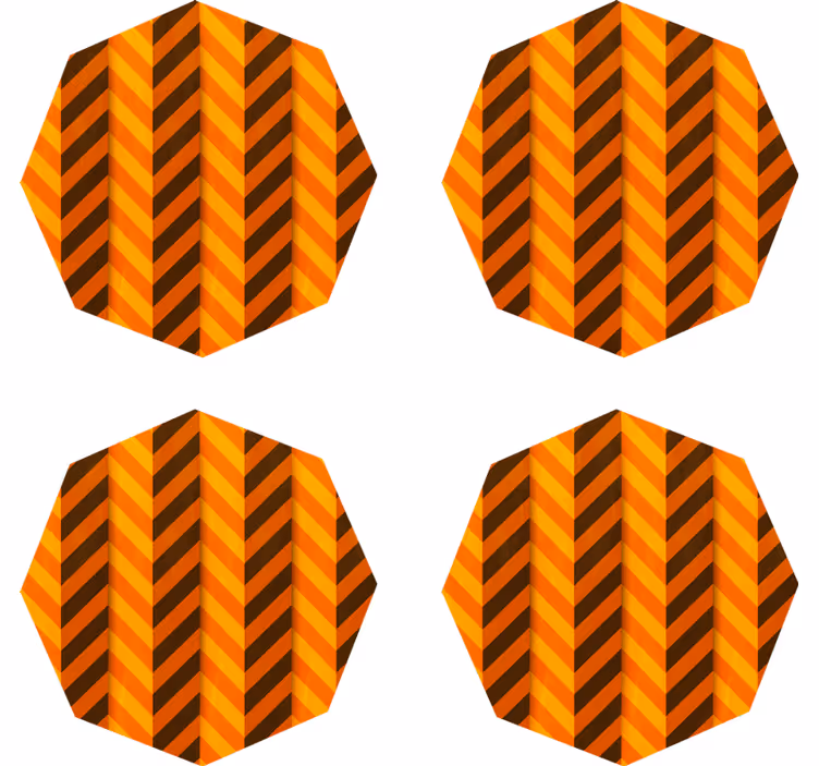 Halloween coasters chevron pattern in orange - TenStickers