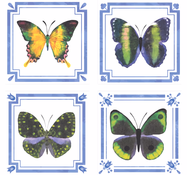 Colorful butterfly texture coaster - TenStickers