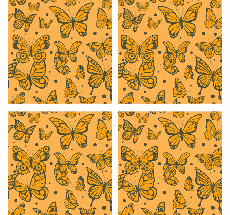 Texture coaster with butterfly pattern surface - TenStickers
