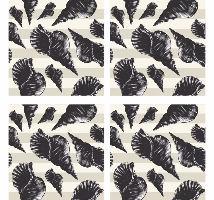 Texture coaster with elegant shell patterns - TenStickers