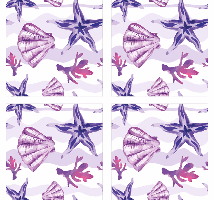 Texture coaster with coastal shell patterns - TenStickers