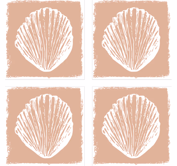 Texture coaster with shell pattern design - TenStickers