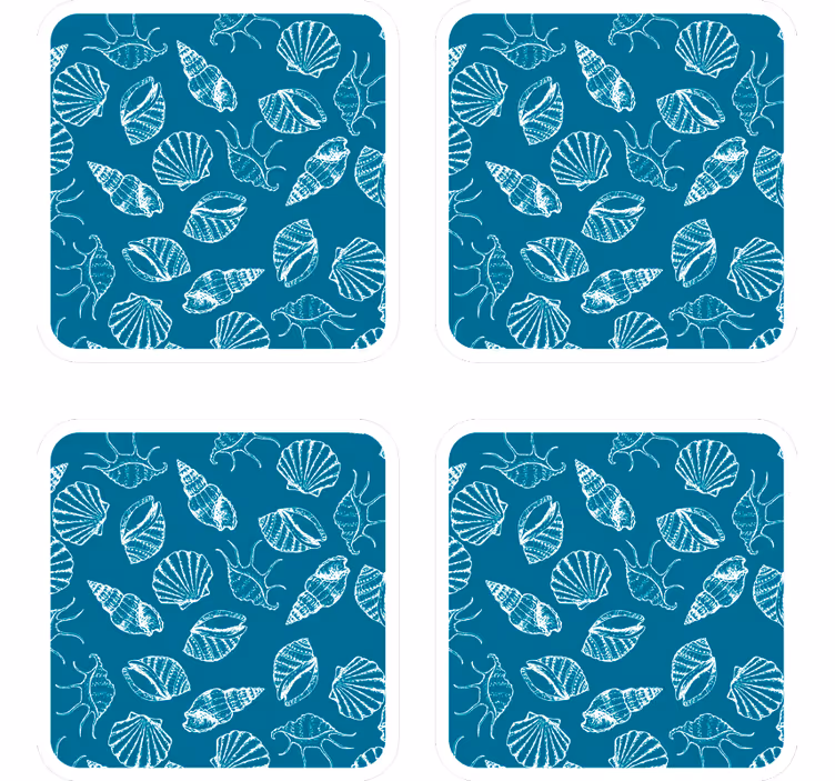 Texture coaster with shell patterns design - TenStickers