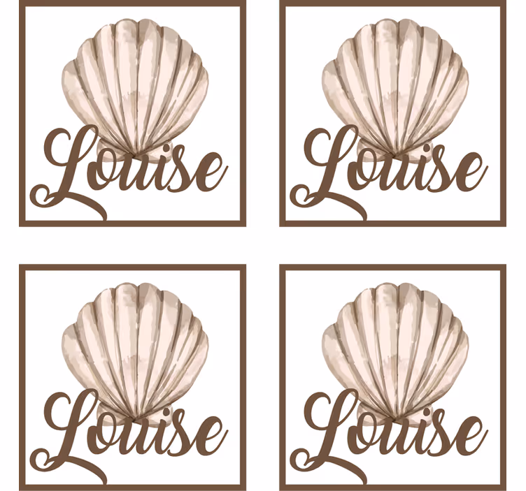 Customisable coasters shell with custom name - TenStickers
