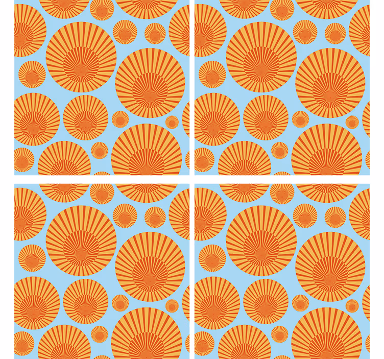 Texture coaster with radiant circular designs - TenStickers