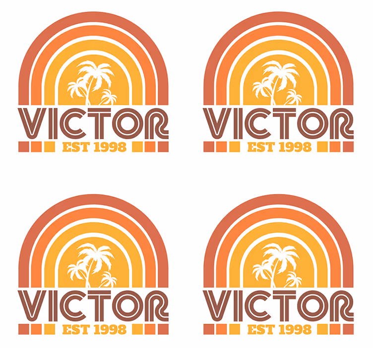Customisable coasters retro palm trees design - TenStickers