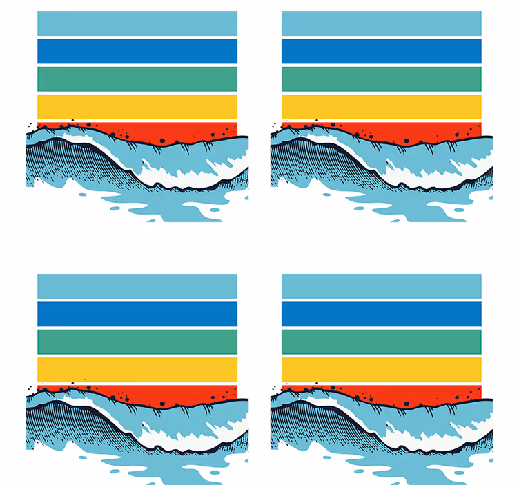 Texture coaster with colorful wave design - TenStickers