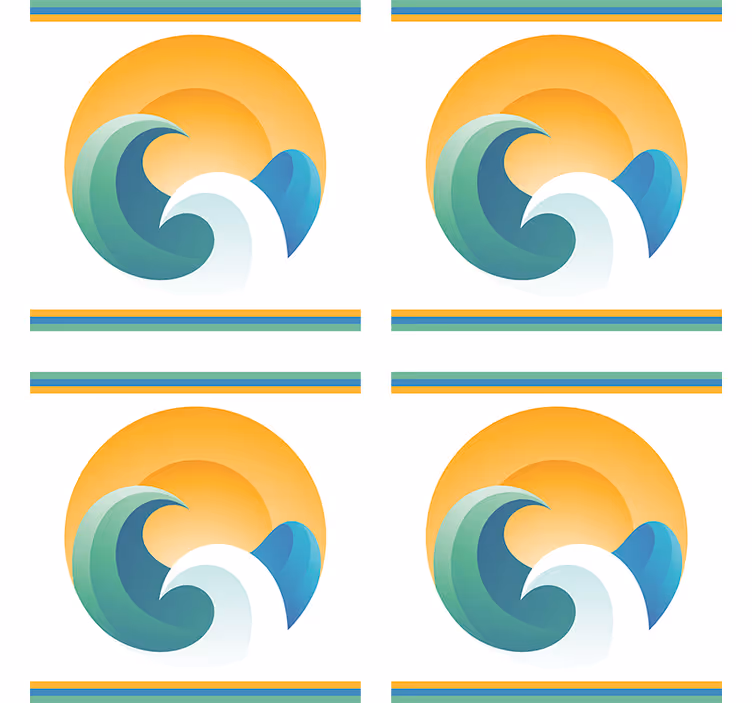 Modern coasters with sunset waves design - TenStickers