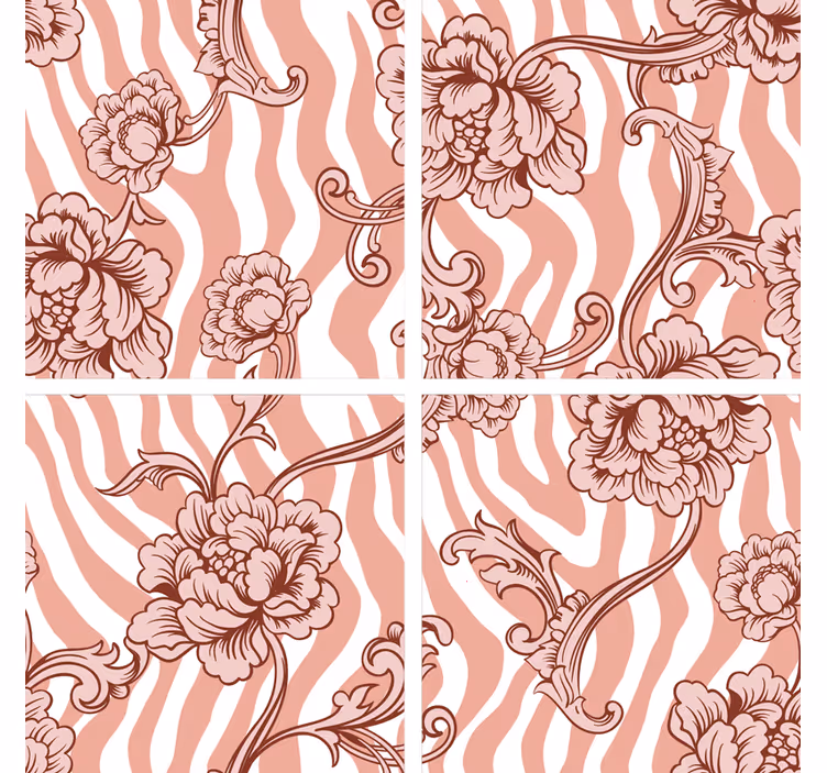 Texture coaster floral wave design - TenStickers