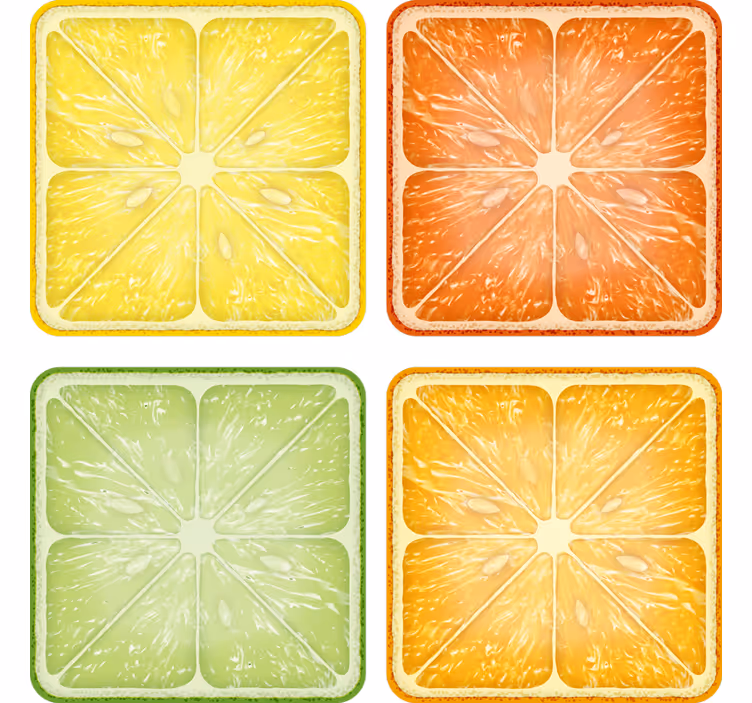 Texture coaster citrus slice minimal design - TenStickers