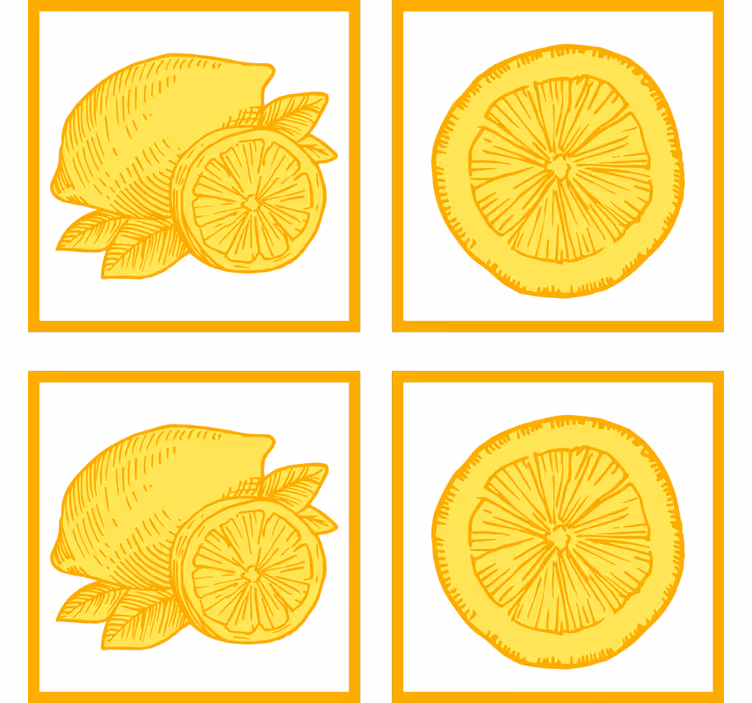 Texture coaster citrus fruit designs - TenStickers
