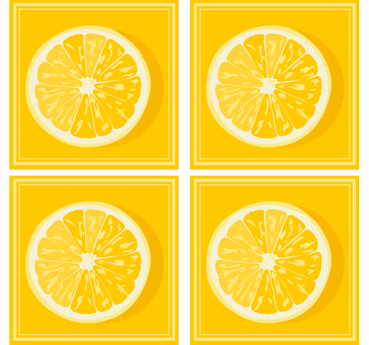 Texture coaster citrus slice design - TenStickers