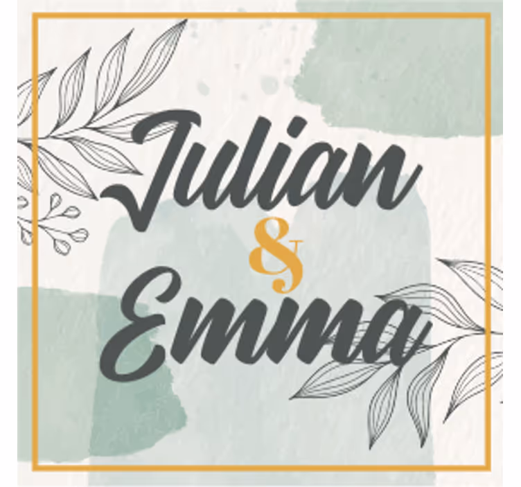 Personalised name design wedding coaster - TenStickers
