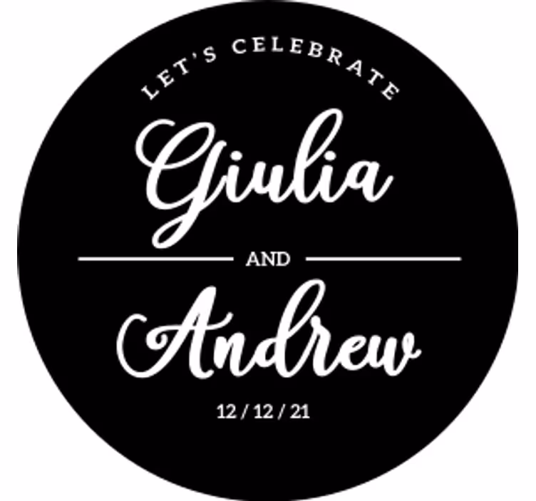 Wedding coaster with custom celebration names - TenStickers
