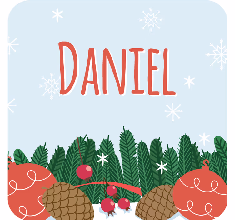Christmas coasters with festive pinecone ornaments - TenStickers