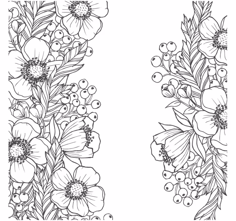 Texture coaster with floral outline patterns - TenStickers