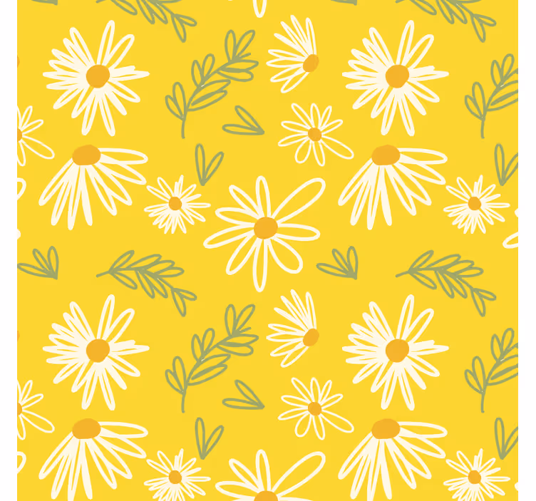 Texture coaster daisy floral design - TenStickers