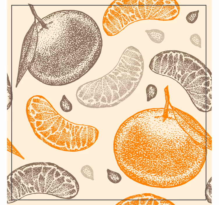 Texture coaster citrus fruit design - TenStickers