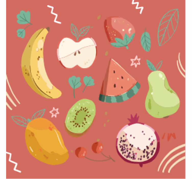 Modern coasters colorful fruit design - TenStickers