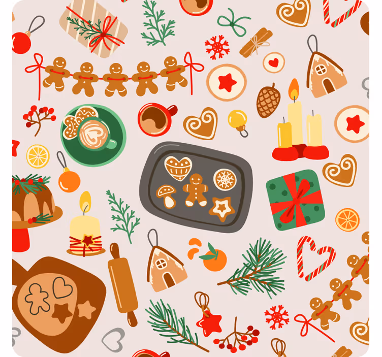 Christmas coasters festive gingerbread delights - TenStickers