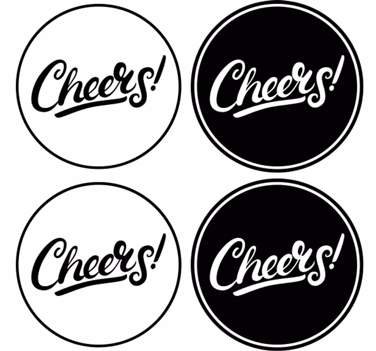 Beer mats stylish cheers typography - TenStickers