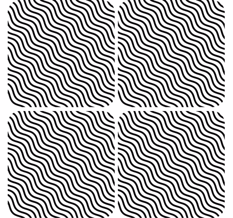 Wavy black pattern texture coaster - TenStickers