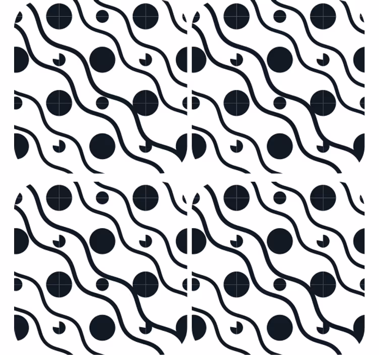 Texture coaster wavy design with circles - TenStickers