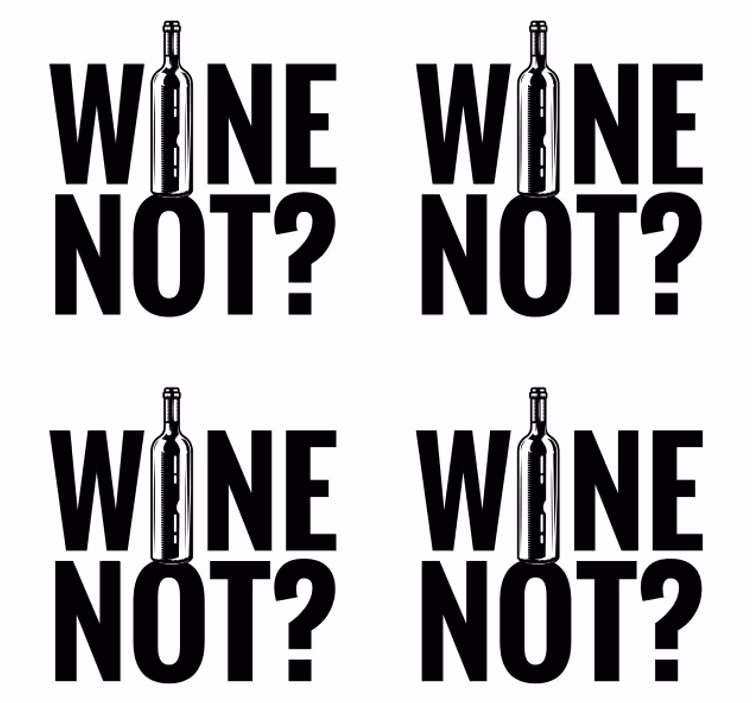 Wine bottle fun text coasters - TenStickers