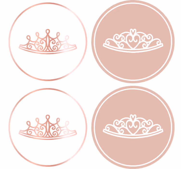 Rose gold princess modern coaster - TenStickers