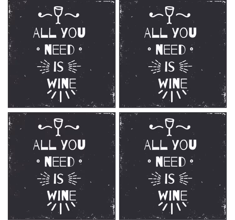 Text coasters for every wine lover's quote - TenStickers